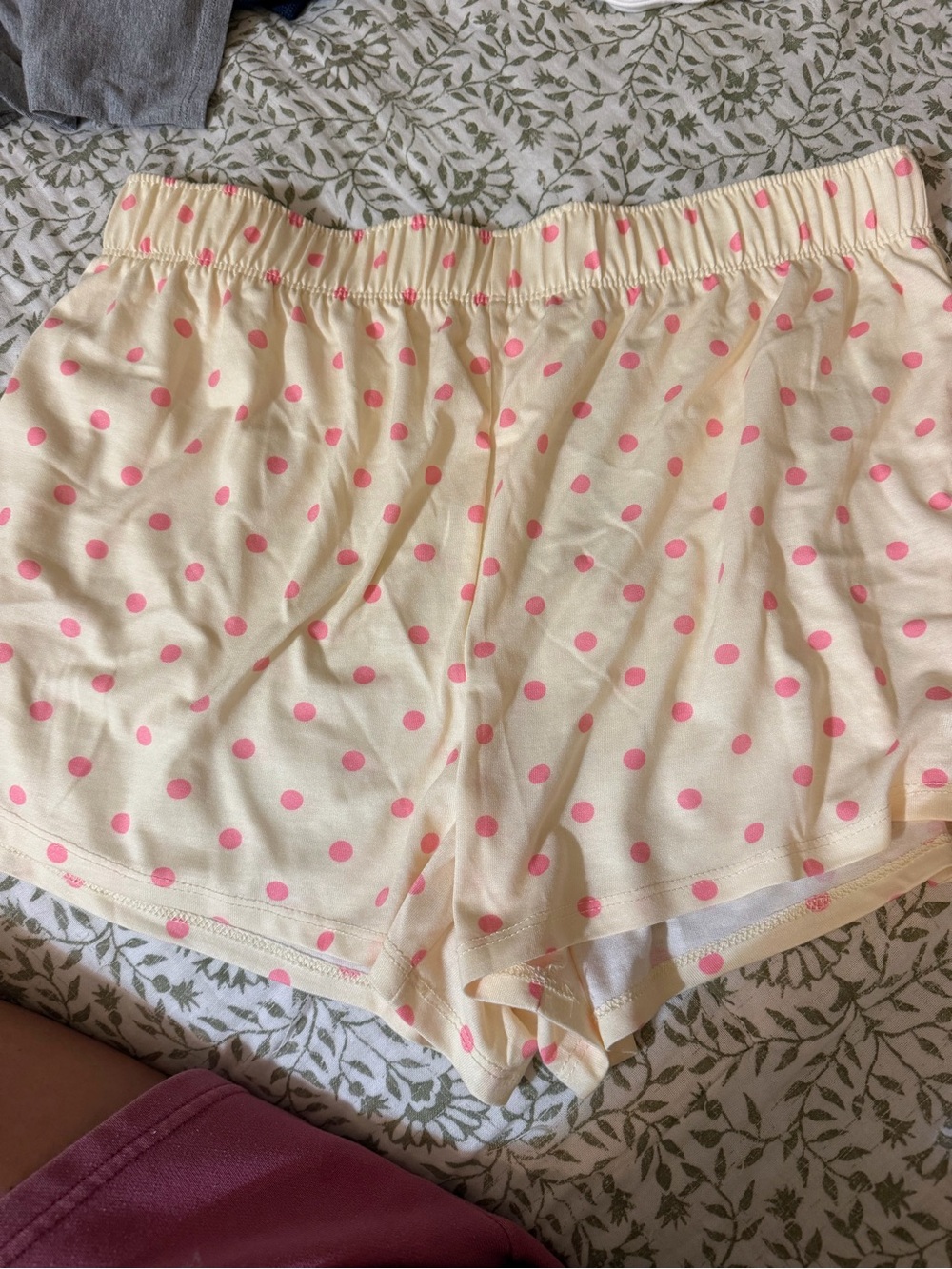 Hello Kitty Cream and Pink Polka Dot Pajama Shorts